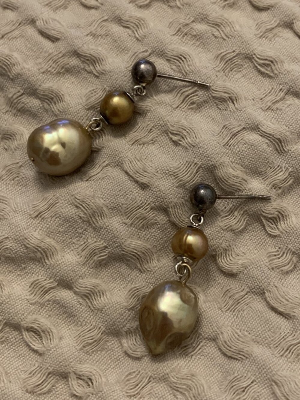 Sterling Silver and Wild Freshwater Pearl Earrings - OS